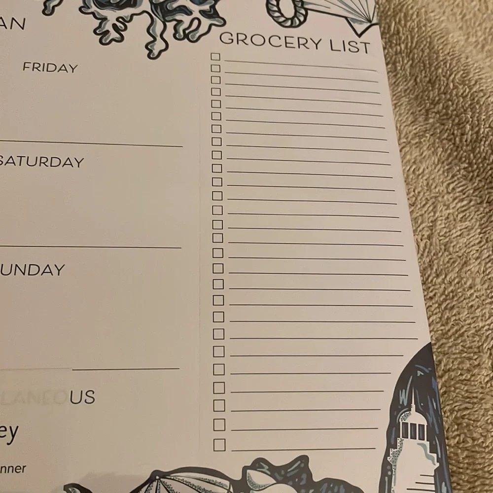 Vera Bradley Magnetic Weekly Meal Planner New